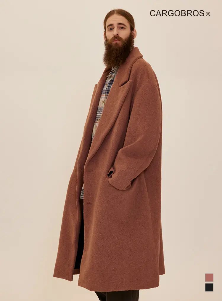 CB OVERSIZE SINGLE LONG COAT (BROWN)