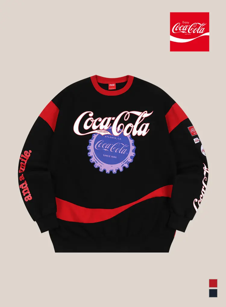 [빅사이즈]Coca-Cola Patch Over-fit Sweatshirt 블랙