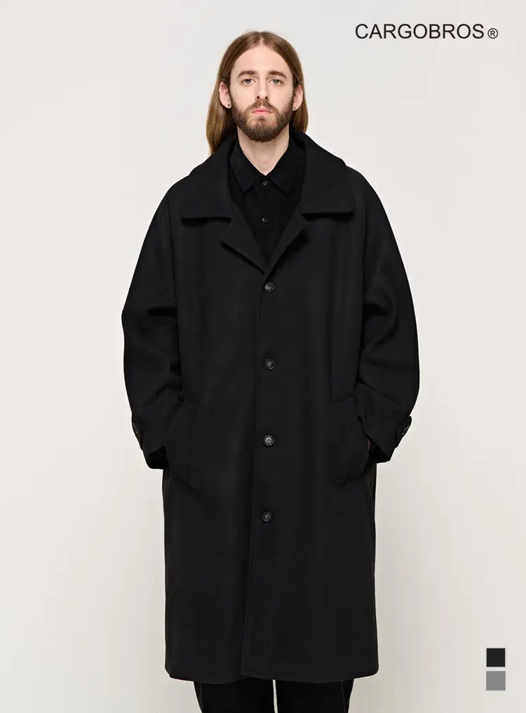 CB OVERSIZE BALMACAAN WOOL COAT (BLACK)