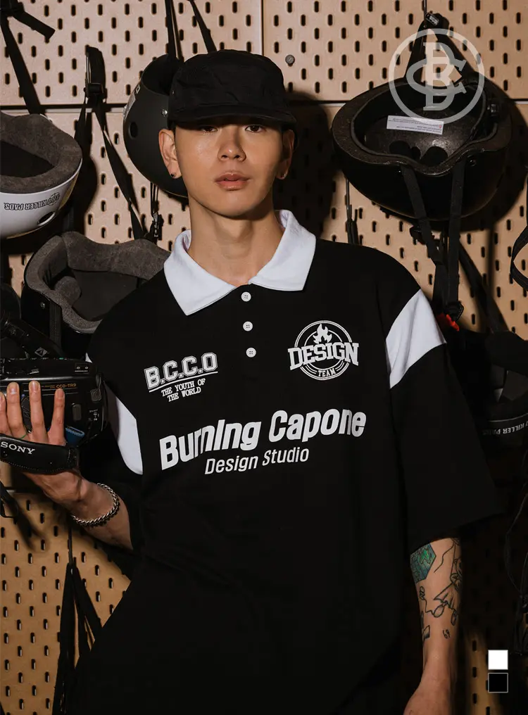 BC Burning Capone Logo Collar T-shirt 블랙