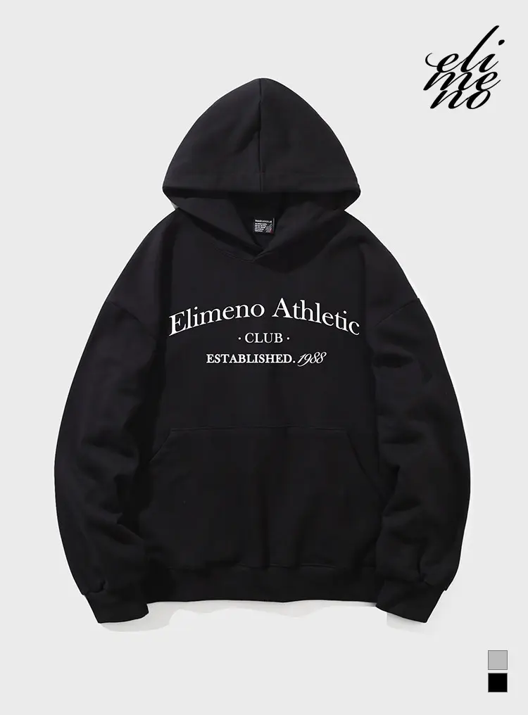 EL 클럽아치 오버핏 후드티셔츠 블랙