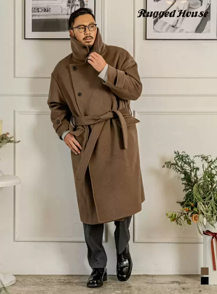 하이엔드 오버핏 코트 브라운