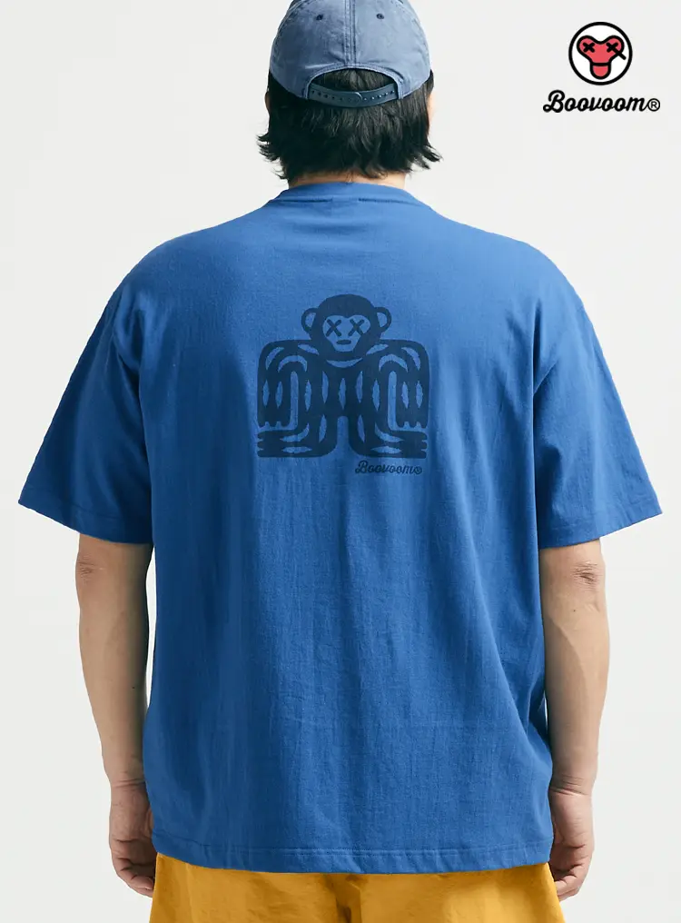 BVM 스템프 라벨 포켓 티셔츠 블루