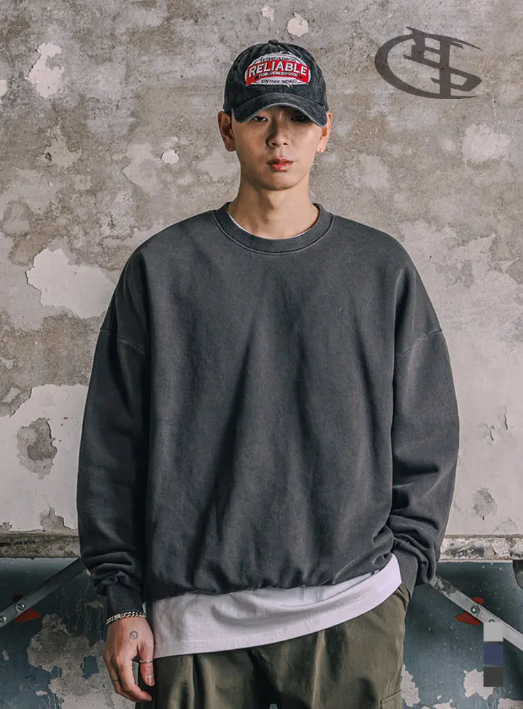 BC Basic Logo Pigment Sweatshirt 챠콜