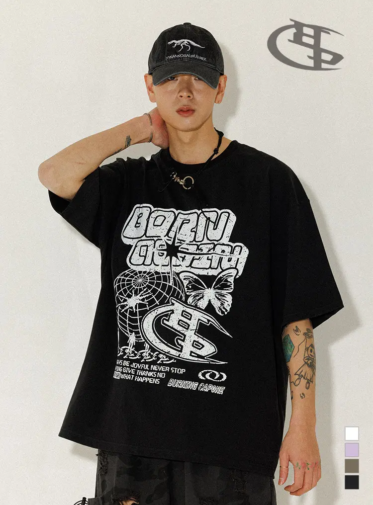 BURNING CAPONE -BC BORN AGAIN Digital Paint T-shirt 블랙 상품페이지 연결