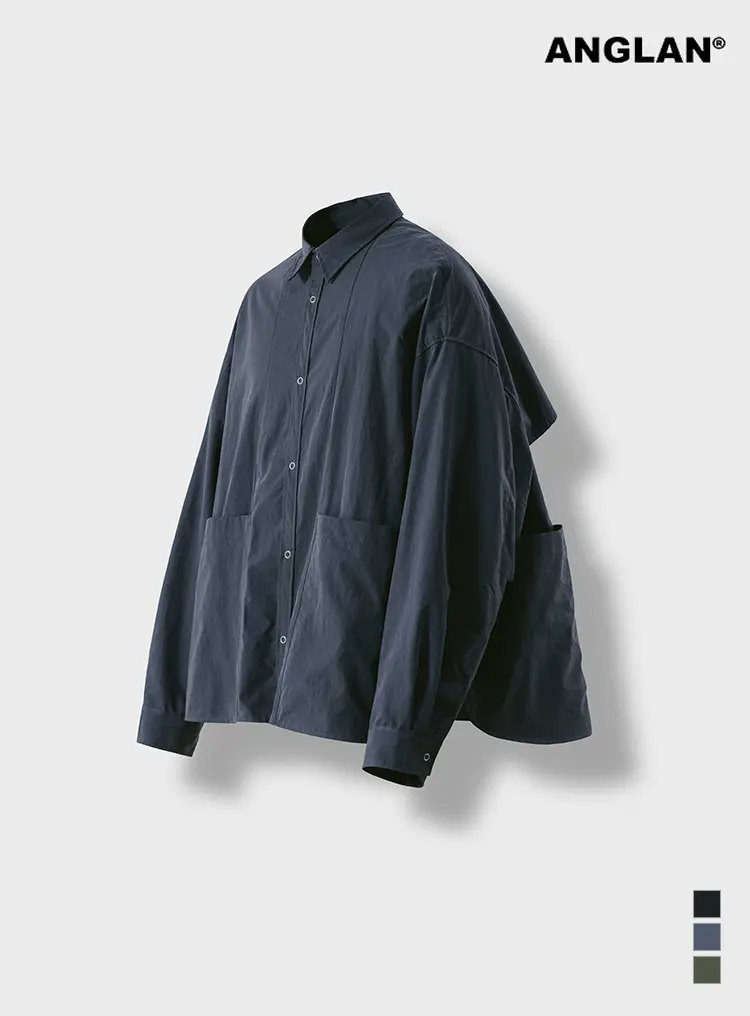 앵글런 - Steric CN Multi Pocket Shirt - Blue Grey