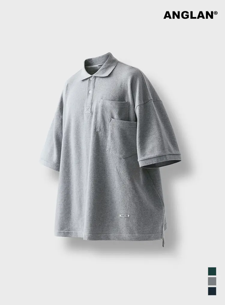 Double Pocket PK Half Tee - Grey