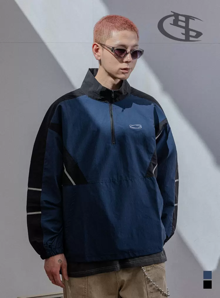 BC Pattern Line Anorak 네이비