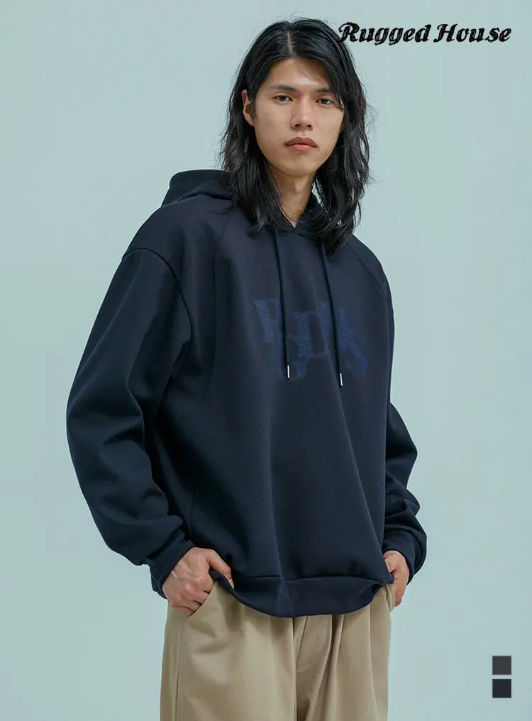 RGDHS WAVE CUT DOUBLE STITCH HOODIE 네이비