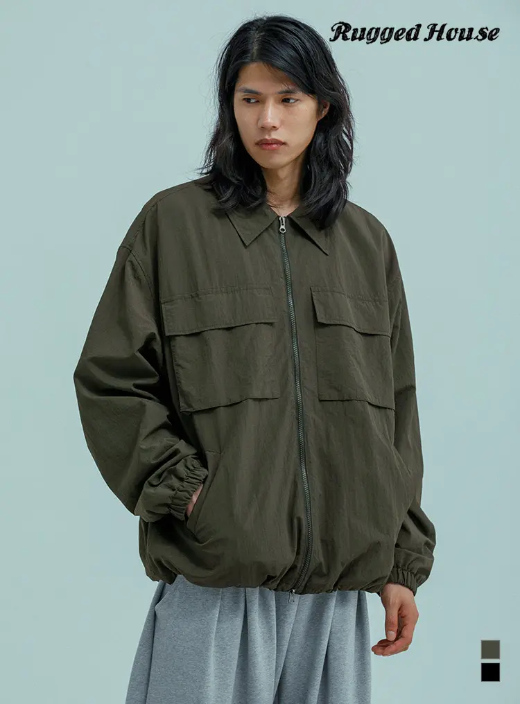 DOUBLE CARGO POCKET NYLON JACKET 카키