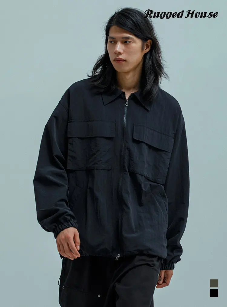 DOUBLE CARGO POCKET NYLON JACKET 블랙