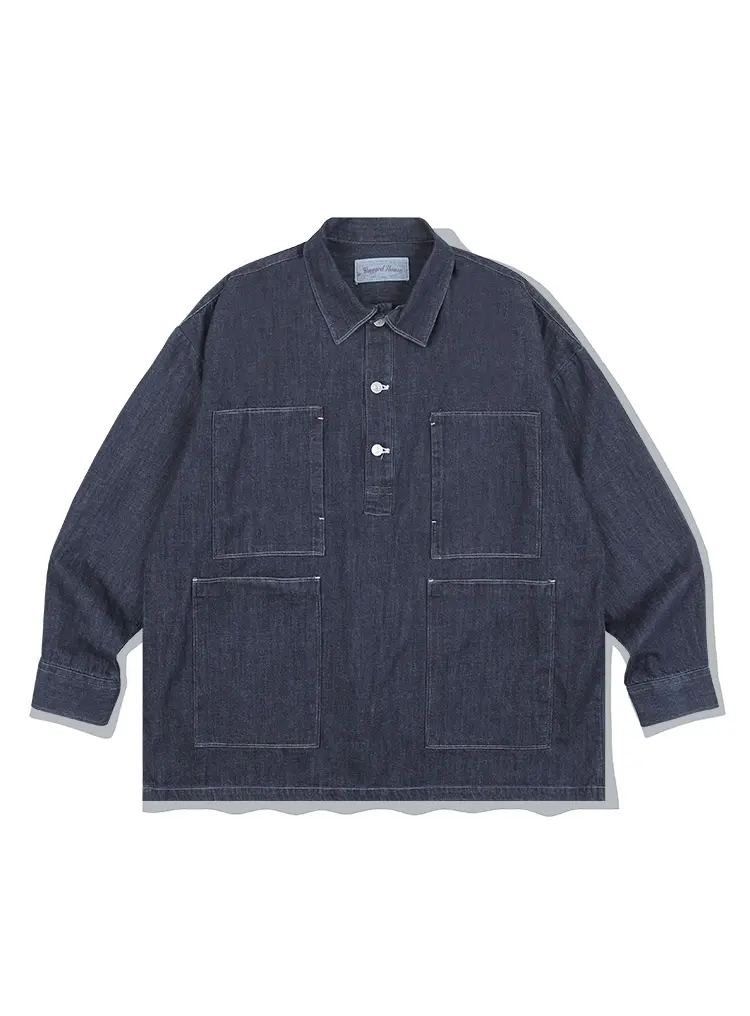 MARINE DENIM PULLOVER JACKET 진청