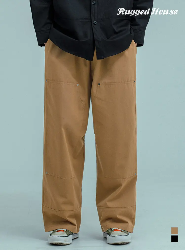 DOUBLE KNEE CARPENTER COTTON BANDING PANTS 브라운