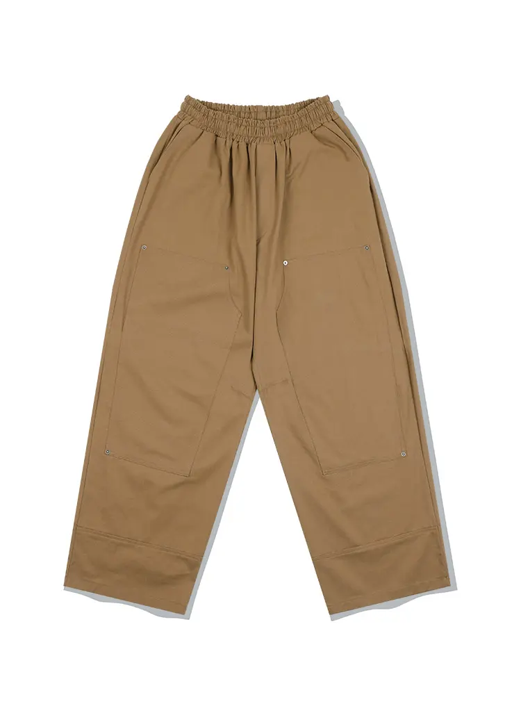 DOUBLE KNEE CARPENTER COTTON BANDING PANTS 브라운