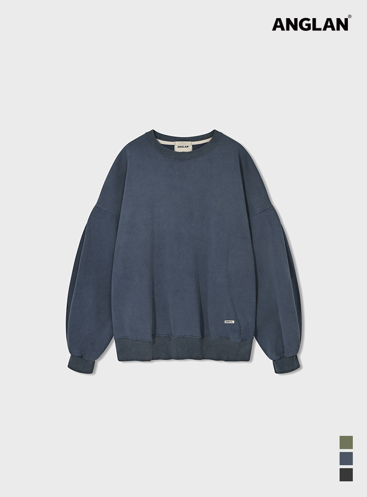 Valley Salt Washed Sweat Shirt - Washed Blue 상품페이지 연결