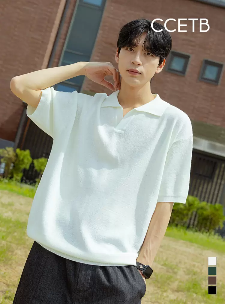 리뉴얼 오픈카라 하프니트 아이보리