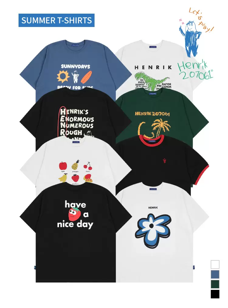HENRIK SUMMER HALF T-SHIRTS COOLKEG