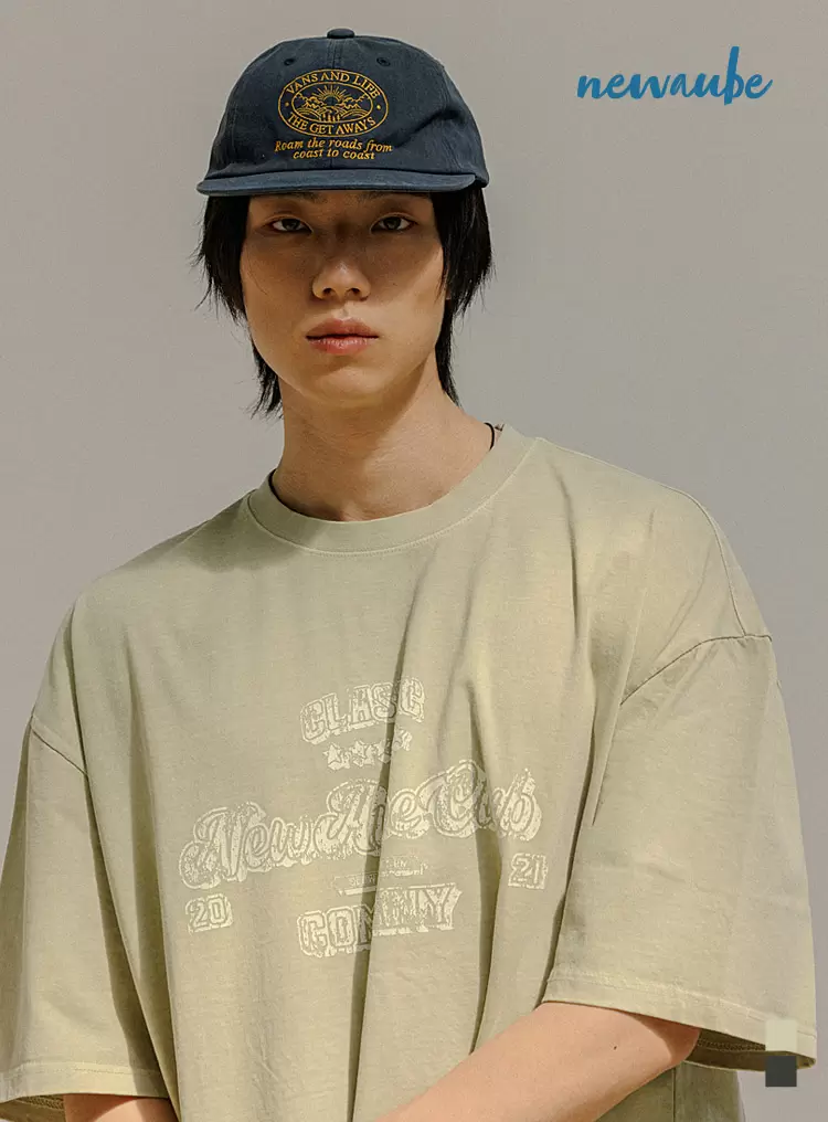 클럽 피그먼트 워시드 반팔티 베이지