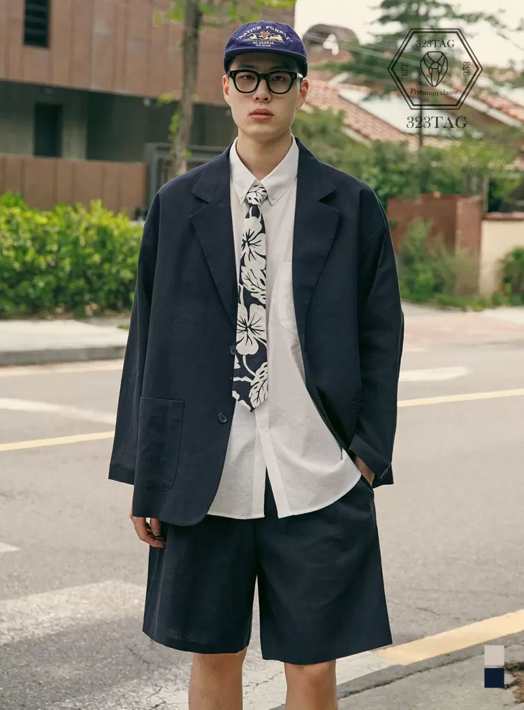 COOL BREEZE LINEN JACKET 네이비 셋업