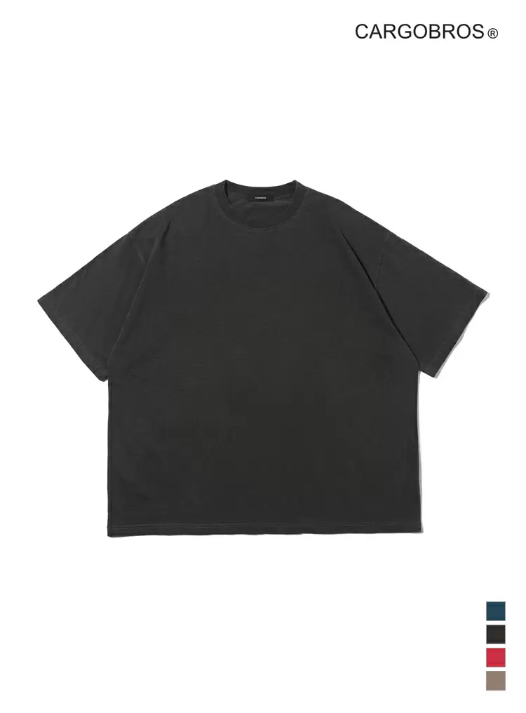 PIGMENT OVER BOX SHORT SLEEVE (CHARCOAL)