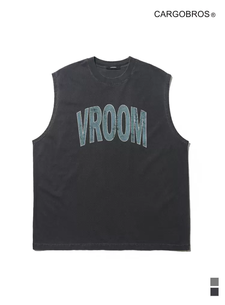 [4XR 단독입고] PRINTING PIG OVER SLEEVELESS (CHARCOAL)