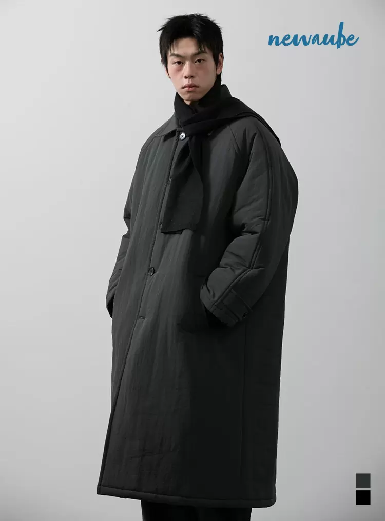 발마칸 패디드 코트 챠콜