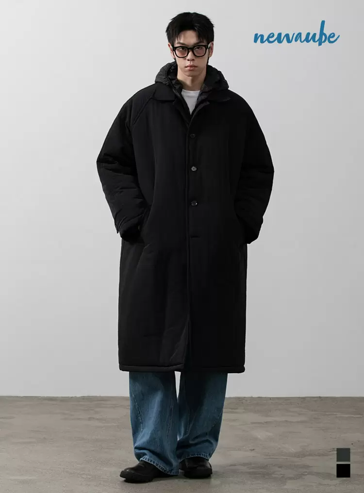 발마칸 패디드 코트 블랙