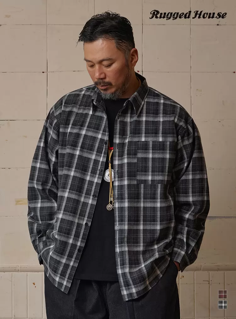 너드 체크 셔츠 블랙