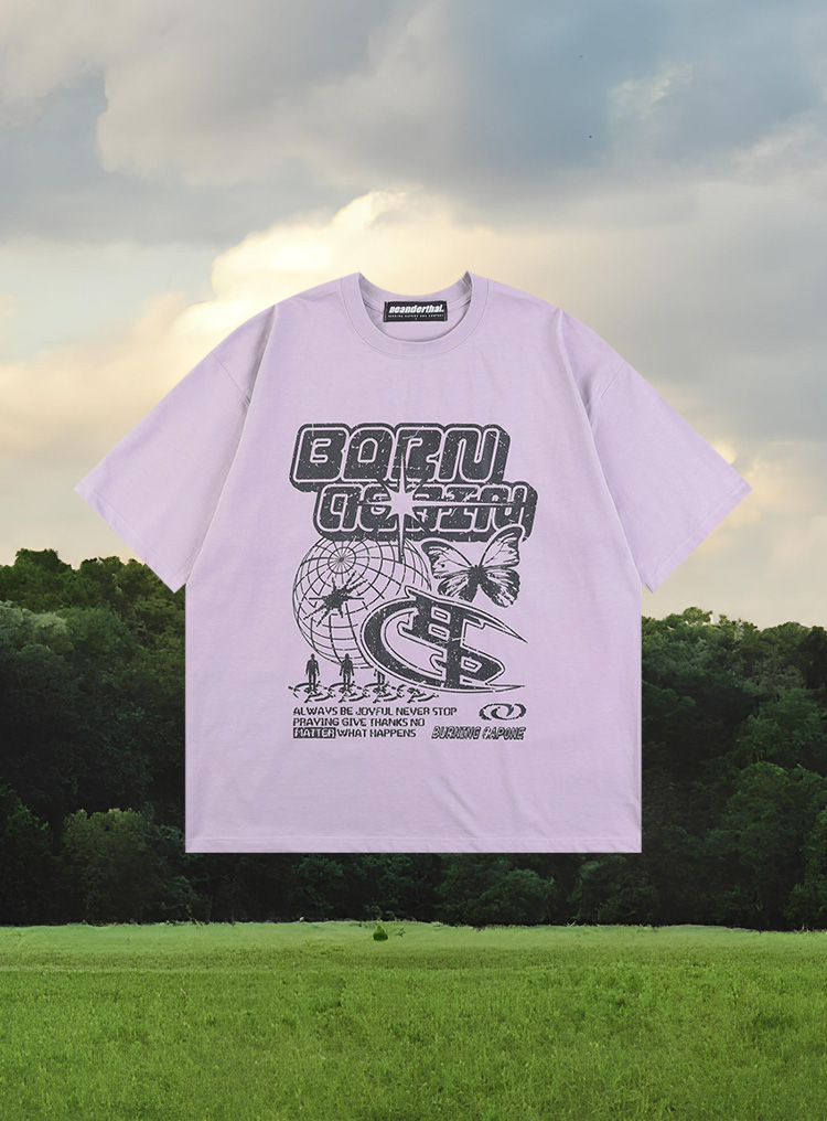 BC BORN AGAIN Digital Paint T-shirt 라이트퍼플