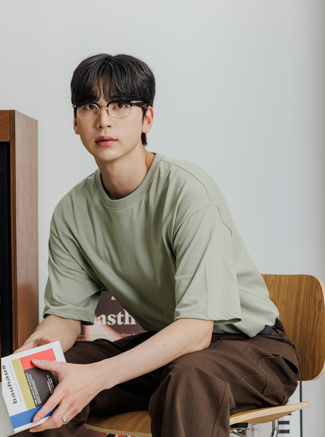 수피마 베이직 반팔티 카키