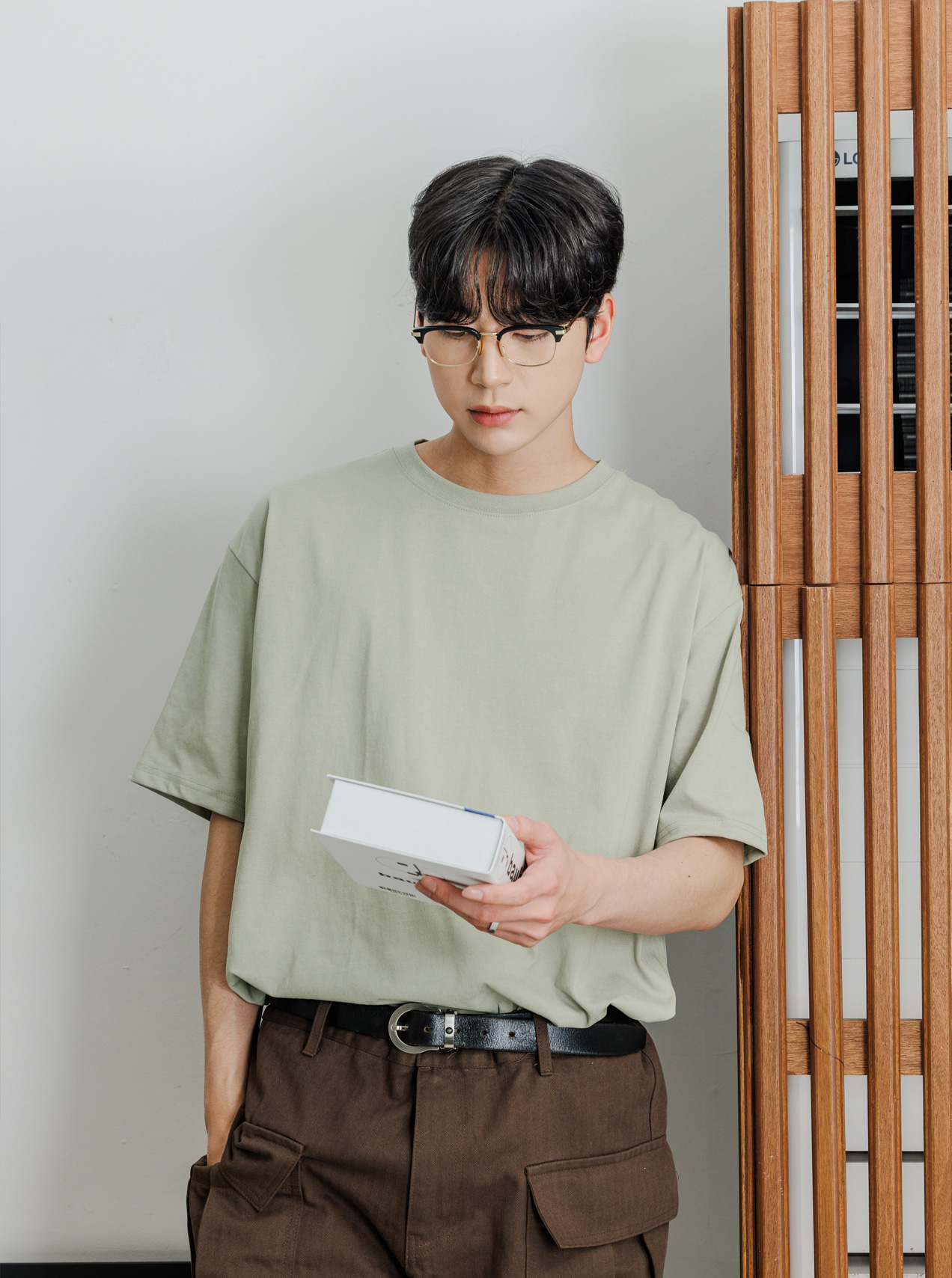 수피마 베이직 반팔티 카키