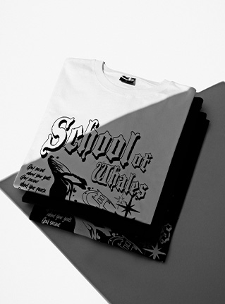 버닝카포네-BC School Whale T-shirt 챠콜