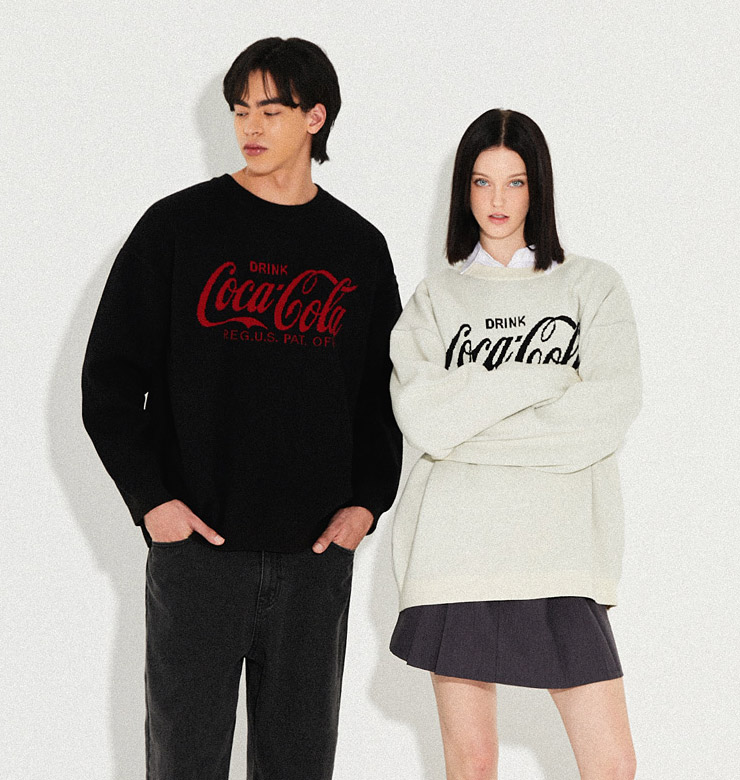 [빅사이즈]Coca-Cola Basic Knit Sweater 아이보리