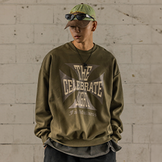 BC Cross Crack Sweatshirt 카키