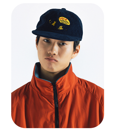 Balloon Embroidery Corduroy Cap - Navy