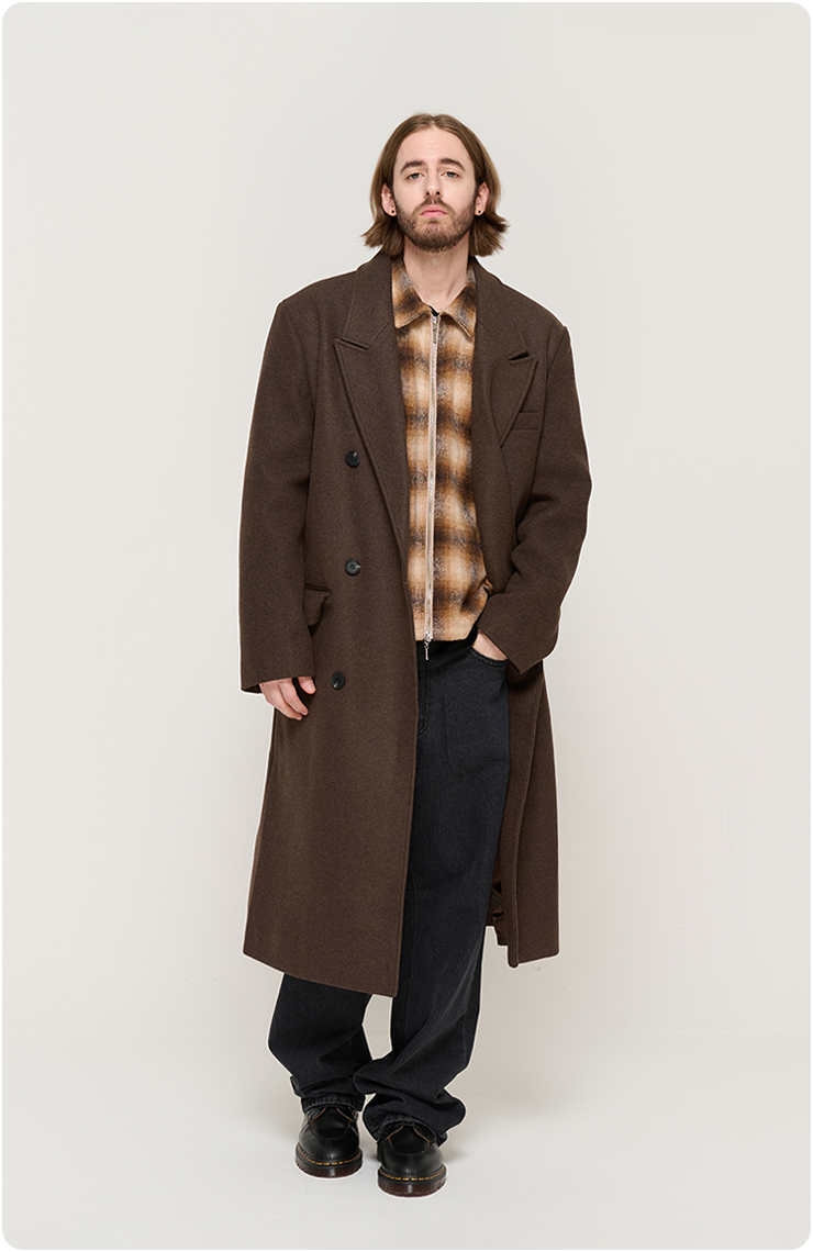 SUEDE SEMI HALF JACKET (BROWN)