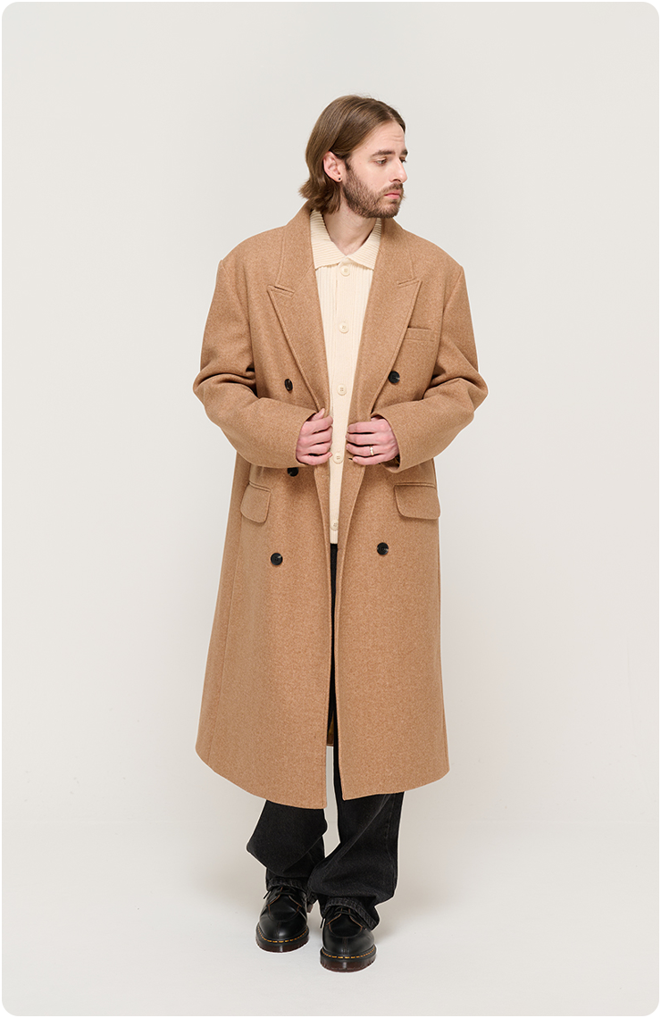 SEMI OVER MAXI DOUBLE LONG COAT (CAMEL)