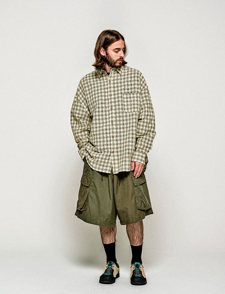 VINTAGE CORE OVERSIZED CHECK SHIRT MUSTARD
