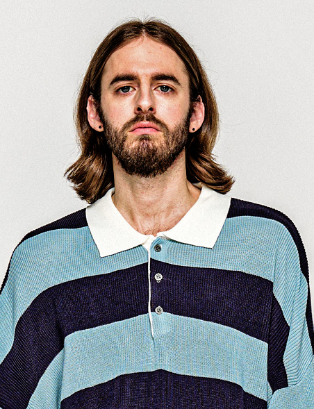 STRIPE COLLAR KNIT SKYBLUE