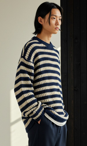 니스 배색 단가라 니트