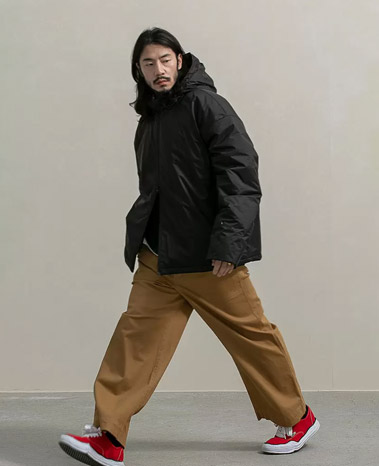 Minimal Hooded Padded Short Jumper Two Colors