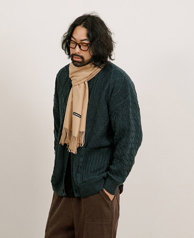 Mixed Twisted Knit Cardigan 2 Colors