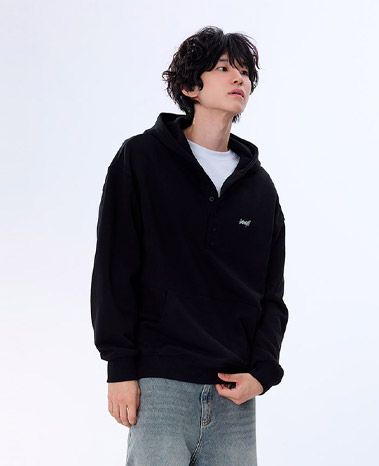 OG Henley Neck Hoodie YHT-404