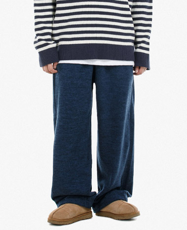 Heat-up Two-Tone Scratch 2IN1 Fleece Banding Pants Navy