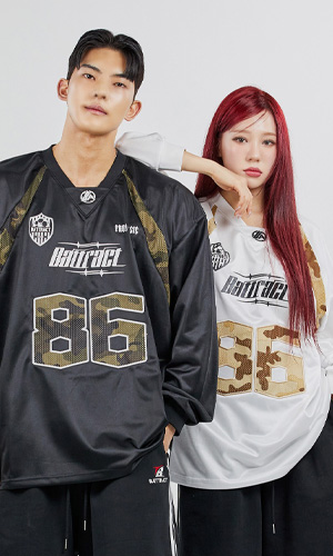 오버핏 카모 럭비 져지