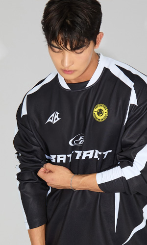 BART 미들 로고 럭비 져지_블랙