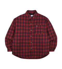 체크 셔츠 패딩자켓 3컬러