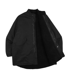 헤비 웜 후리스 롱 야상점퍼