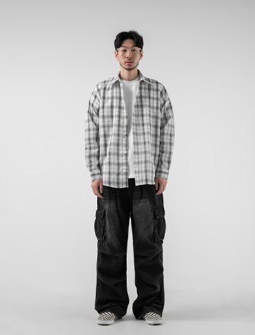109 체크 셔츠 화이트