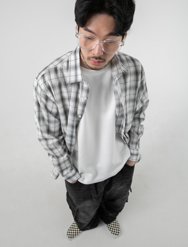 109 체크 셔츠 화이트